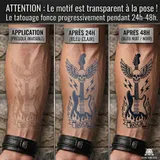 faux tatouage semi permanent developpement guitare rock squelette main