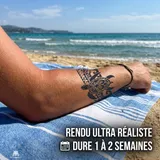 faux tatouage semi permanent maori biceps tortue dauphin