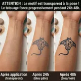 faux tatouage semi permanenti developpement raie manta maori