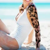 faux tatouage sleeve manchette fleurs japonaises