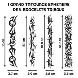 Tatouage Bracelet Tribal Bras - Lot de 3 tatouages éphémères - visuel 6