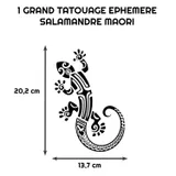 Grand tatouage éphémère salamandre polynesienne