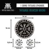 Grand Tatouage Vegvisir boussole Viking
