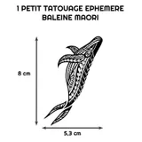 Petit Tatouage éphémère baleine maori polynésienne
