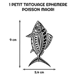 Petit tatouage éphémère poisson maori polynesien