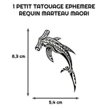 Petit tatouage éphémère requin marteau maori polynésien