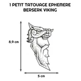 Petit tatouage éphémère Viking Berserk