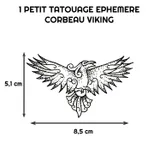 Petit tatouage éphémère Corbeau Viking