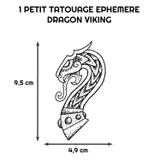 Petit tatouage éphémère Dragon Viking