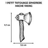 Petit tatouage éphémère hache viking
