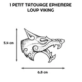 Petit tatouage éphémère loup viking