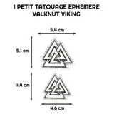 Petit tatouage éphémère Valknut Viking