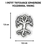 Petit tatouage éphémère Yggdrasil Viking