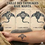 petits tatouages ephemeres raie manta maori