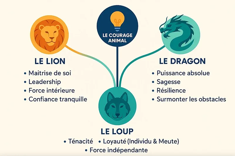 tatouage courage animal