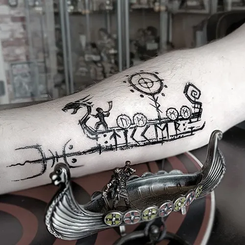 Tatouage Drakkar Viking
