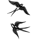 Tatouage éphémère 2 hirondelles