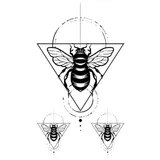 Tatouage éphémère abeille géométrique