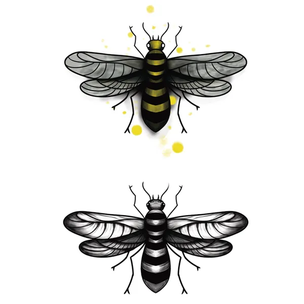 Tatouage éphémère abeilles