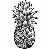 Tattoo éphémère ananas maori polynésien