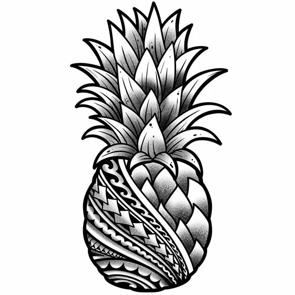 Tattoo éphémère ananas maori polynésien