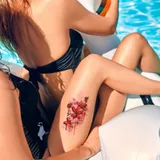 faux tatouage fleurs aquarelle