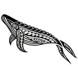 Tatouage éphémère baleine maori polynésienne