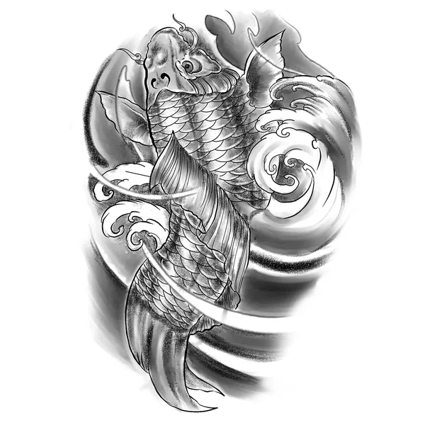 tattoo éphémère Carpe koï
