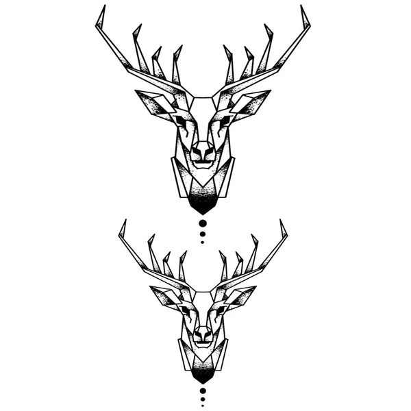 tatouage éphémère cerf géométrique