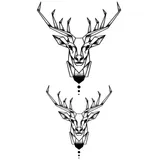 tatouage éphémère cerf géométrique