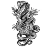 Tatouage éphémère Cobra serpent