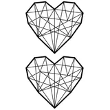 Tatouage éphémère coeur géométrique pack