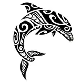 Tatouage éphémère dauphin maori polynésien