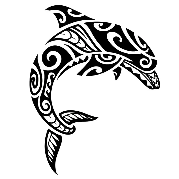 Tatouage éphémère dauphin maori polynésien