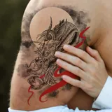 tatouage éphémère dragon d'asie