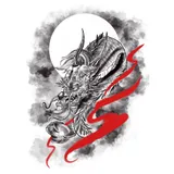 tatouage éphémère dragon d'Asie