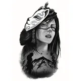 tattoo éphémère femme et masque