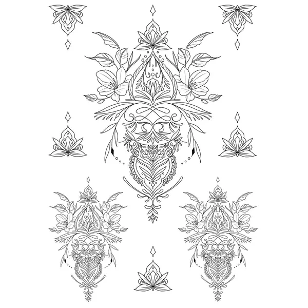 Tatouage éphémère Fleurs et arabesques #2