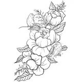 Tatouage éphémère Fleurs et Oiseaux