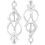 Tatouage temporaire Lignes et courbes #2