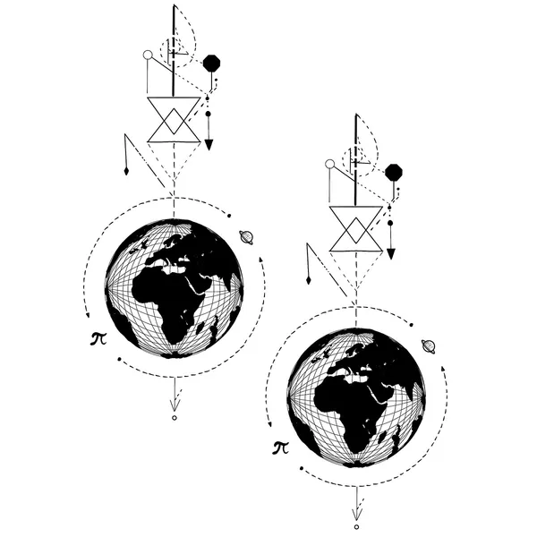 Tatouage éphémère lignes et planètes