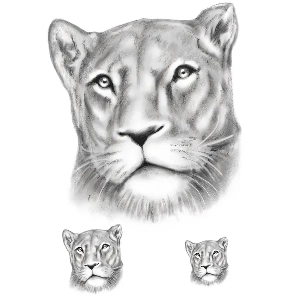 tatouage éphémère lionne