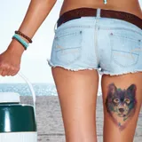 Tatouage éphémère Loup aquarelle