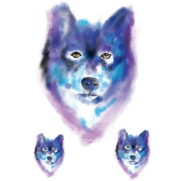 Tattoo éphémère Loup aquarelle