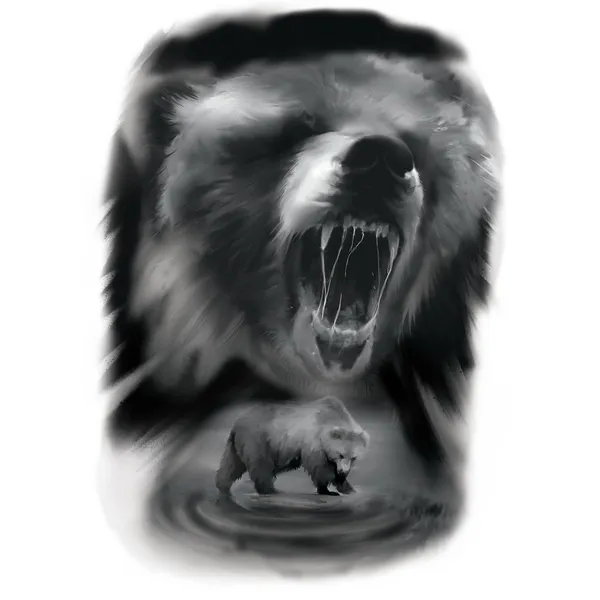 tattoo éphémère ours féroce