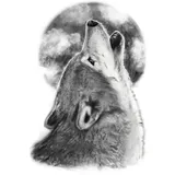 tatouage éphémère loup hurlant