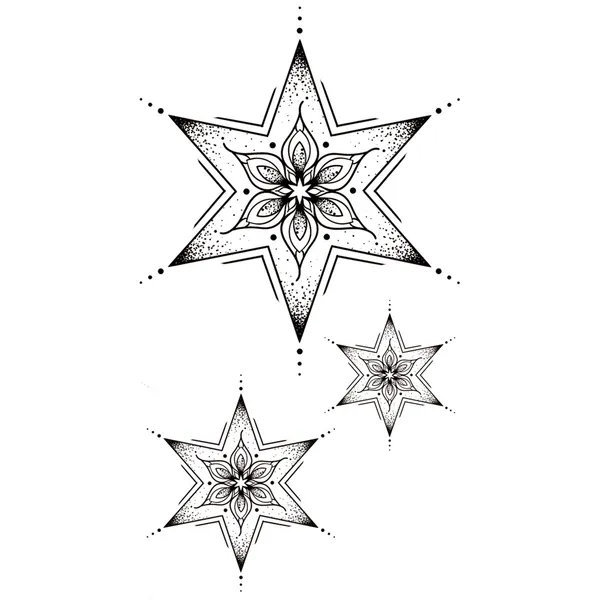 Tatouage éphémère mandala étoile Pack