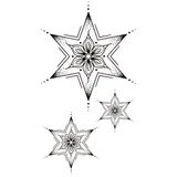 Tatouage éphémère mandala étoile Pack