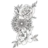 Tatouage éphémère mandala et fleurs
