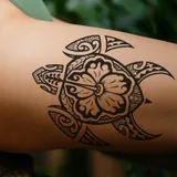 Tatouage ephemere maori tortue